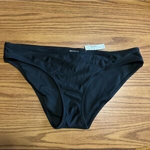 NWT Madewell Basic Women's Swim Bikini Bottom Solid Black Moderate Size L